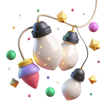 extraordinary vintage Christmas Lights String Bulbs Transparent professional png