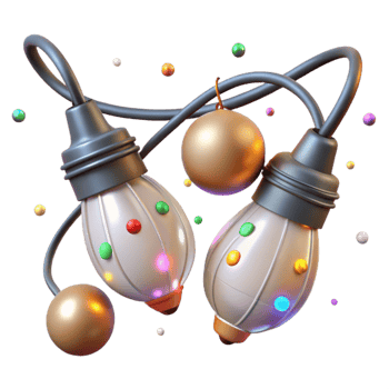 impressive modern Christmas Lights String Bulbs Transparent detailed png