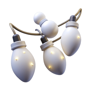 stunning artistic Christmas Lights White Bulbs Twinkle Wire Cutout original png