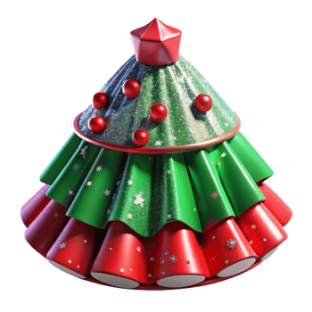 dramatic classic Christmas Tree Skirt Red Festive Decor Isolated for Crafts detailed png