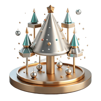 stunning modern Christmas Tree Stand Metal Base Support Transparent Background professional png
