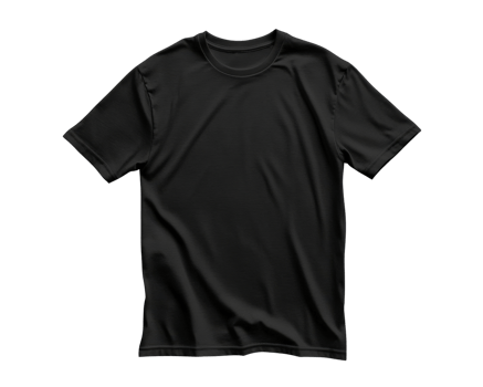 A black t - shirt on a black background png