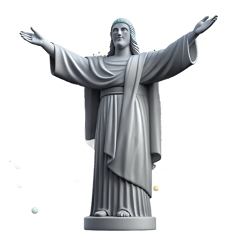 extraordinary abstract Christ the Redeemer Statue Isolated for Brazilian Landmarks png