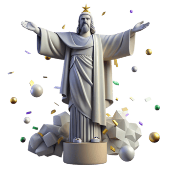 dramatic artistic Christ the Redeemer Statue Isolated for Brazilian Landmarks original png