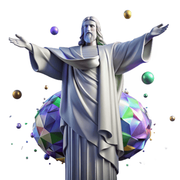 vibrant classic Christ the Redeemer Statue Isolated for Brazilian Landmarks original png