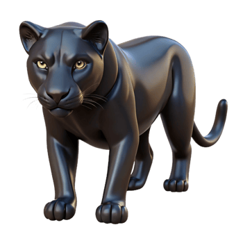 beautiful rustic A Sleek Black Panther Stalking Through premium png