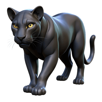 impressive creative A Sleek Black Panther Stalking Through detailed png