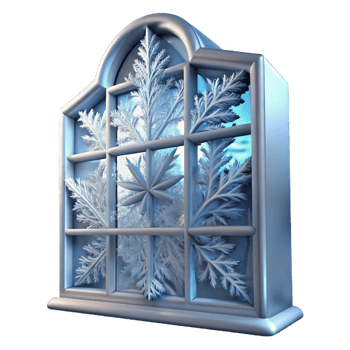 stunning traditional Frost Patterns on a Windowpane Winter professional png