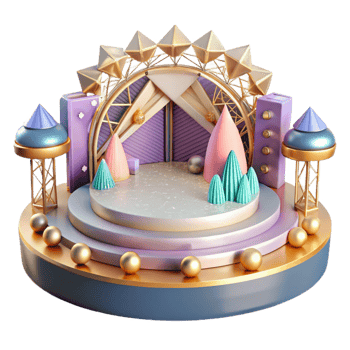 vibrant classic Circular Concert Stage Platform Isolated for Stage Design genuine png