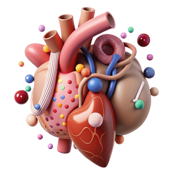 dramatic classic Circulatory System Detailed Illustration Cutout for Medical Graphics authentic png