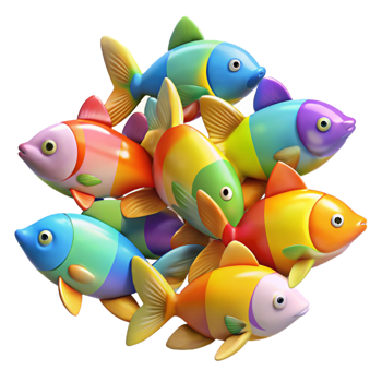 wonderful traditional A School of Colorful Fish Swimming in a exclusive png