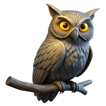 magnificent rustic A Wise Old Owl Perched on a Gnarled 4K png