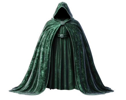 A green cloak with a hood and hood png
