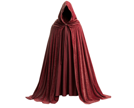 A red cloak with hood on it png