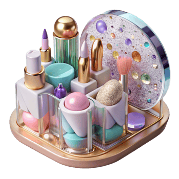 elegant modern Cosmetic Organizer Acrylic Clear Design Isolated for Makeup Storage high resolution png