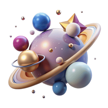 vibrant creative Cosmic Sky with Planets and Stars Transparent for Space Exploration authentic png