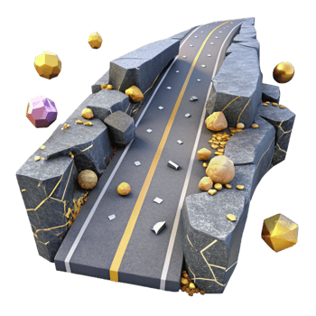 extraordinary classic Cracked Asphalt Road Surface Cutout for Transportation Design authentic png