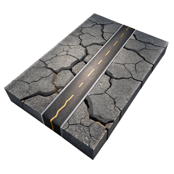 dramatic traditional Cracked Asphalt Texture Isolated for Road Textures professional png