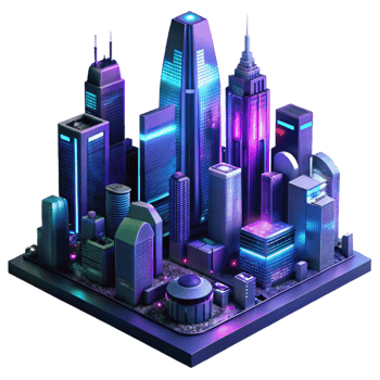 stunning abstract A futuristic, cyberpunk cityscape with towering skyscrapers and neon signs. Dark, moody lighting with a gritty, dystopian style authentic png
