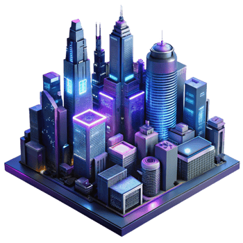 serene classic A futuristic, cyberpunk cityscape with towering skyscrapers and neon signs. Dark, moody lighting with a gritty, dystopian style 4K png