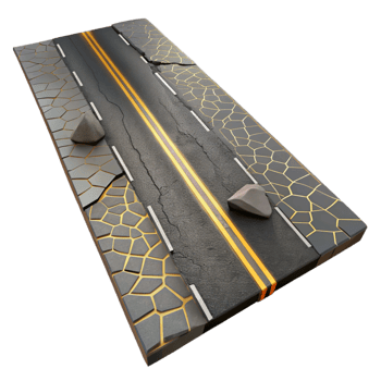 wonderful traditional Cracked Asphalt Texture Road Surface Cutout for Infrastructure Projects detailed png