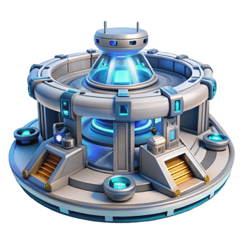 impressive abstract A futuristic, space station with rotating sections and docking bays. Bright, sterile lighting with a scientific, futuristic style authentic png