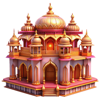 wonderful rustic An elaborate, Indian palace with intricate carvings and vibrant colors. Warm, rich lighting with an ornate, opulent style high quality png