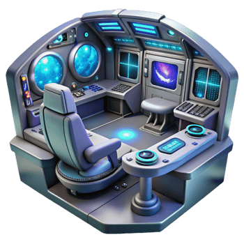 beautiful classic A highly detailed, futuristic spaceship interior, with glowing control panels and holographic displays. Realistic rendering detailed png