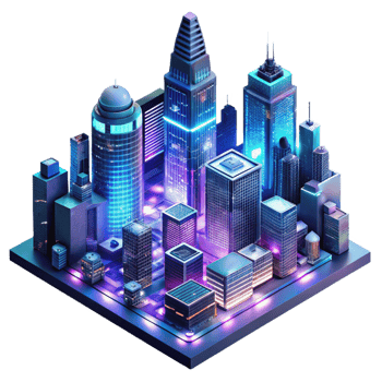 stunning traditional A Futuristic Cityscape at Night Towering authentic png