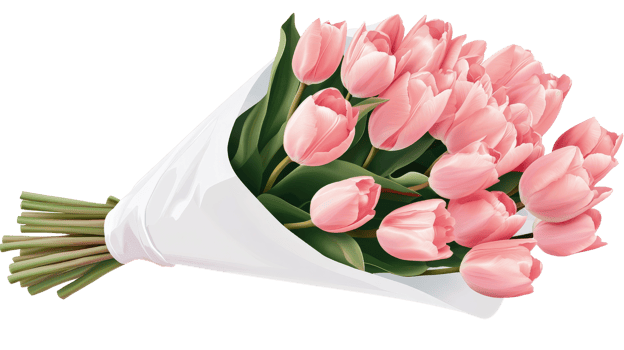 A bouquet of pink tulips is shown png