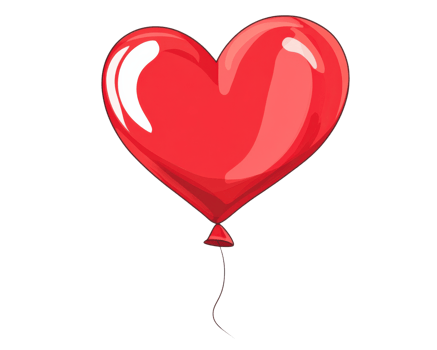 shiny red heart shaped balloon floating gracefully, symbolizing love and celebration. Perfect for romantic occasions and festive events png