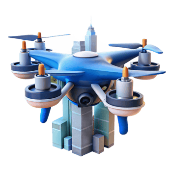 dramatic rustic A drone, equipped with a high-resolution camera, hovering over a futuristic cityscape, aerial photography style, natural lighting original png