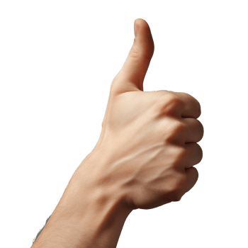 Thumbs Up Gesture Isolated on Transparent Background. Like, Encouragement, Support, Achievement png
