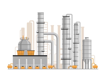 Refinery Oil and Gas Plant Pipeline Illustration vector