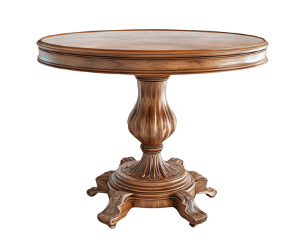 A round table with a pedestal base png