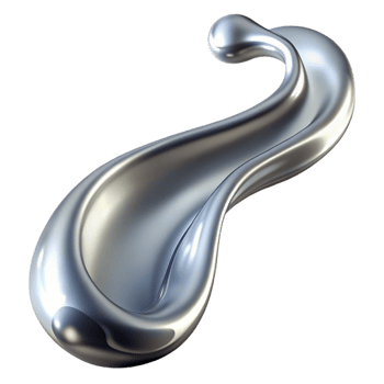stunning minimalist A dynamic, flowing stream of liquid silver, illuminated by a cool, silver light, in a sleek, minimalist style detailed png