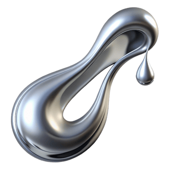 vibrant artistic A dynamic, flowing stream of liquid silver, illuminated by a cool, silver light, in a sleek, minimalist style original png