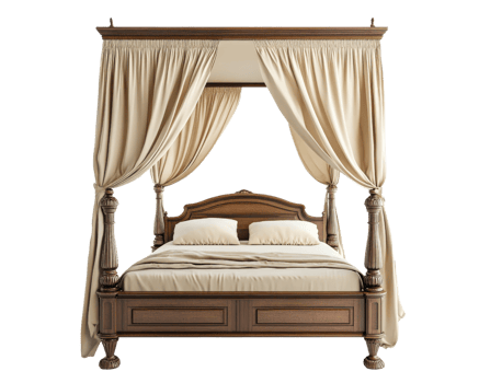 A canopy bed with a canopy and a canopy bed png