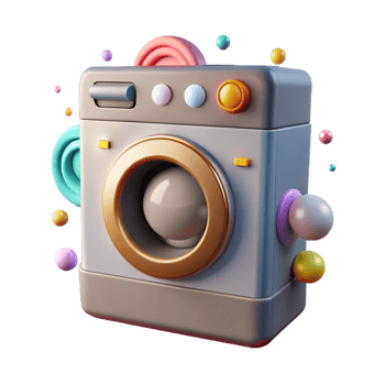 dramatic artistic Dryer Front Load Design Isolated Laundry Appliance original png