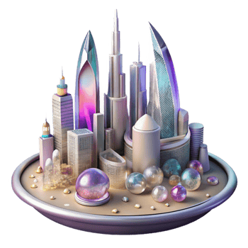 serene modern Dubai Skyline Burj Khalifa Transparent for Tourism Marketing authentic png