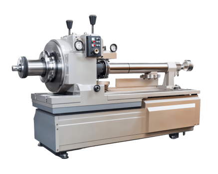 High precision industrial lathe machine for metalworking and machining. This equipment features advanced controls and robust design for efficient operation and accuracy png