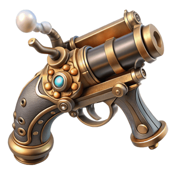 wonderful classic A Steampunk Pistol with Intricate high resolution png