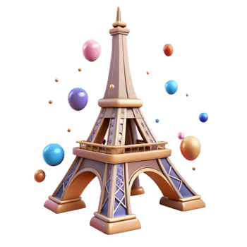 beautiful artistic Eiffel Tower Isolated for Parisian Architecture genuine png