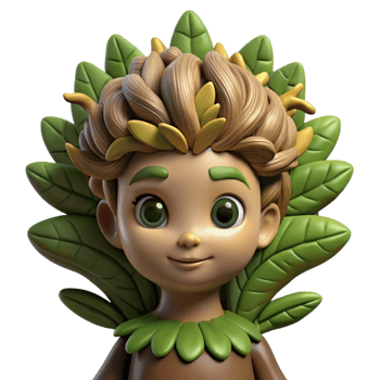 impressive modern A serene dryad with bark-like skin and leafy hair, emerges from a giant oak tree. Soft, natural lighting. Romantic style 4K png