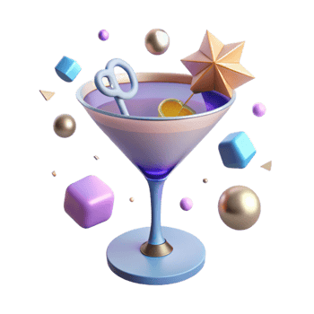 beautiful contemporary Empty Cocktail Glass Garnish Cutout for Bar Promotions detailed png