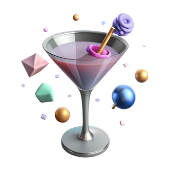serene classic Empty Cocktail Glass Garnish Cutout for Bar Promotions original png