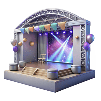 magnificent creative Empty Concert Stage Night View Transparent for Atmospheric Designs detailed png