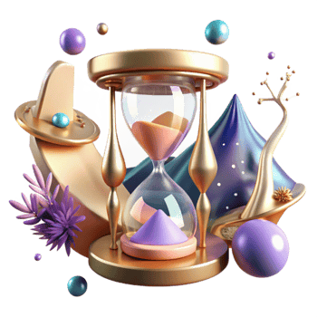 impressive contemporary Floating Hourglass Transparent Time Dreamscape premium png