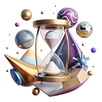 elegant creative Floating Hourglass Transparent Time Dreamscape high quality png