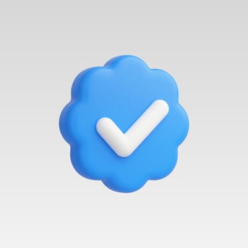 3d Realistic Verified Icon vector